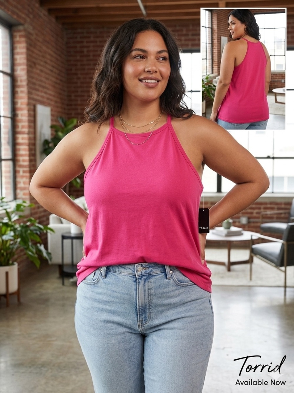 torrid Hot Pink Halter Tank Top